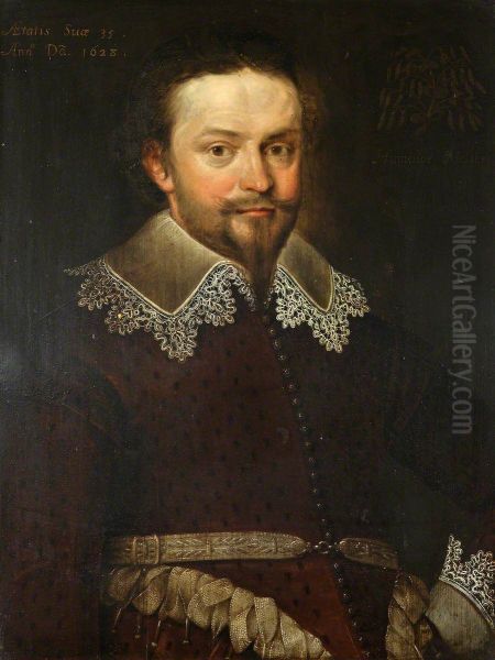 An Unknown Gentleman, aged 35, formerly called William Herbert, 3rd Earl of Pembroke KG, PC (1580-1630), possibly a member of the Meller family - view 1
