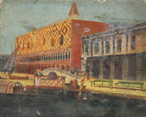 View of the Molo, the Doge's Palace and the Prigioni, Venice