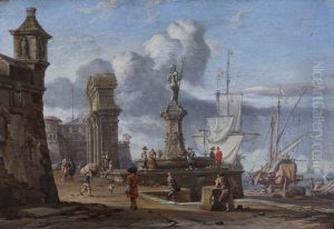 Capriccio of the Grand Harbour, Valletta, Malta by Abraham Storck