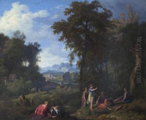Classical Landscape with Diana and her Nymphs resting after the Chase