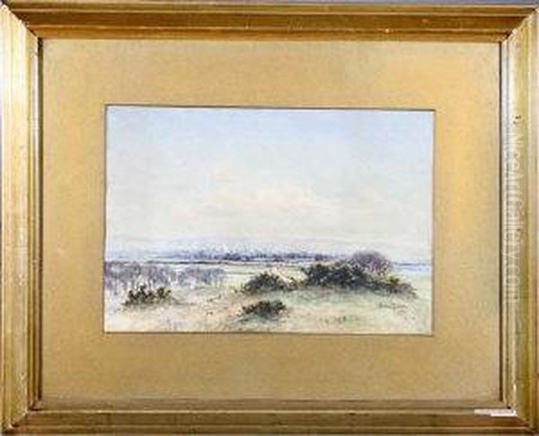 A Panoramic Landscape With A View Across A River Towards A Distant City - view 1