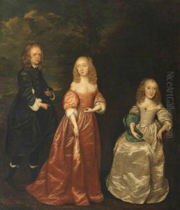 Elizabeth Murray, Countess of Dysart (1626-1698), with her First Husband, Sir Lionel Tollemache (1624-1669), and her Sister, Margaret Murray, Lady Maynard (c.1638-1682) by Joan Carlile