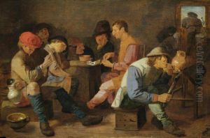 Boors Smoking and Drinking by Adriaen Brouwer