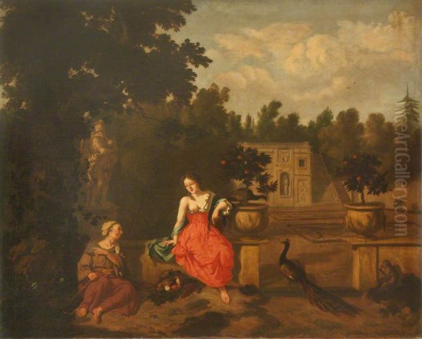 An Old Woman and a Young Girl in a Garden (Vertumnus and Pomona, with Juno's Peacock) - view 1