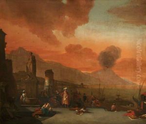 View of the Bay of Naples with Orientals and an Antique Statue