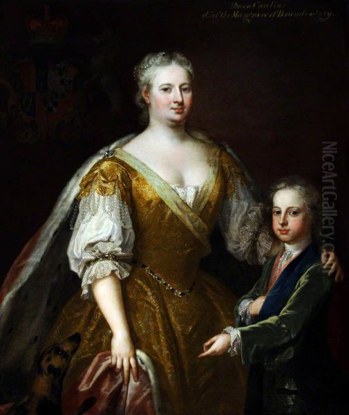 Queen Caroline (of Brandenburg Ansbach) (1683-1737) and her son Prince William Augustus, Duke of Cumberland (1721-1765) - view 1