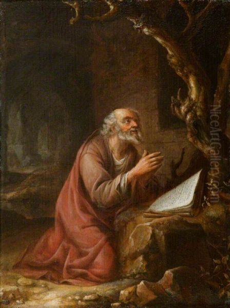 A Hermit at Prayer in a Grotto - view 1