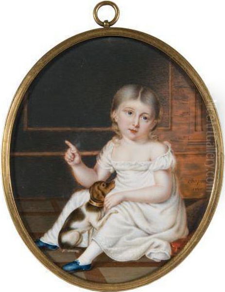 Enfant Aux Chaussons Bleus Et Son Petit Chien - view 1
