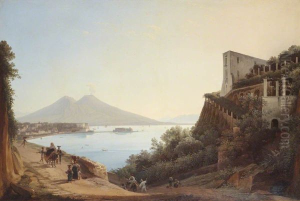 View of Naples with Castel dell'Ovo and Mount Vesuvius seen from the Salita di San' Antonio - view 1