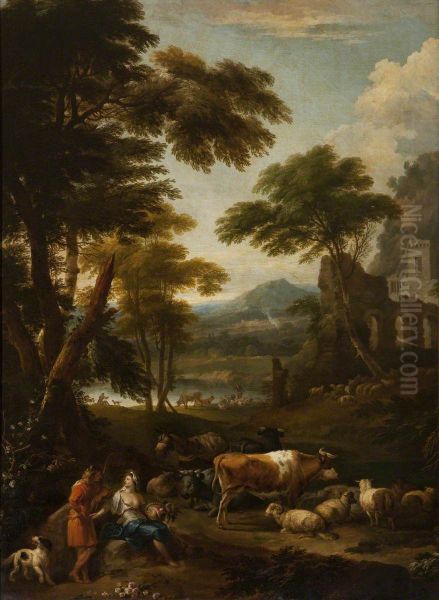 A Wooded Landscape with Figures - view 1