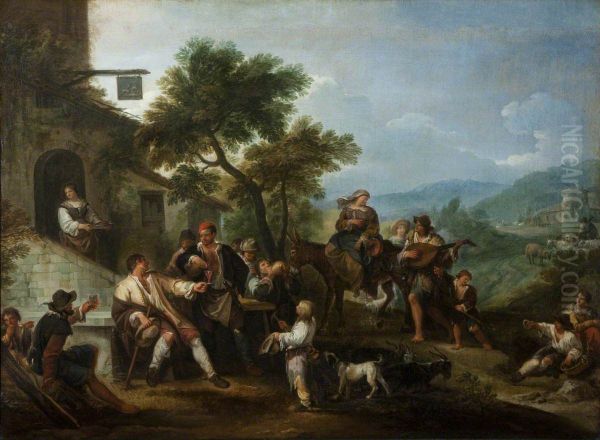 Peasants merry-making before an Inn - view 1