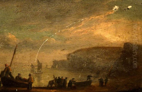 A Coastal Landscape with Fisherfolk on a Boat - view 1