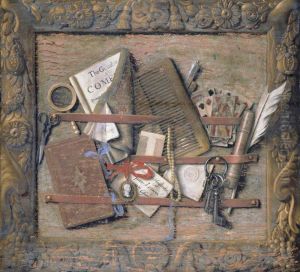 Trompe l'oeil of a Framed Necessary-board