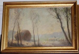 Winter Street Scene At Sunset by Edward Chappel