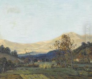 Herbstliche Landschaftspartie Bei Villeneuve-sur-loube by Edward Chappel