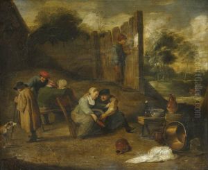 A Group of Peasants outside a Tavern thumbnail