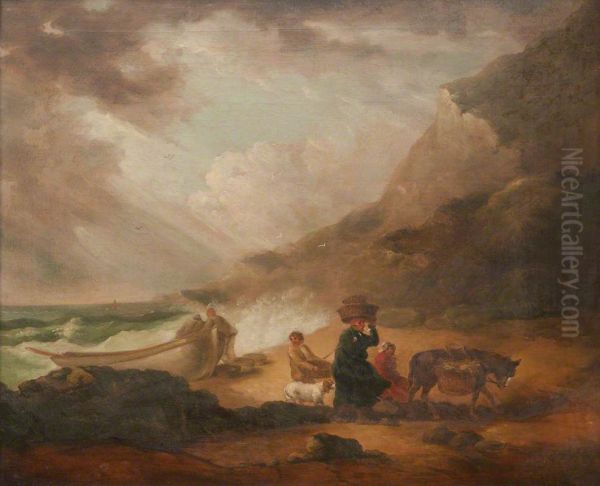 A Stormy Seashore Scene - view 1