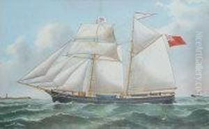 Ship's Portrait "eliezer Of London" by Reuben Chappell Of Poole