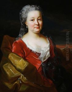 Jeanne Esther Dunz, Madame le Baronne d'Hervart (c.1707-79) by Jakob Emanuel Handmann