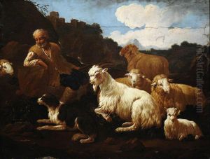 A Shepherd and his Flock in a Landscape A Shepherd and his Flock in a Landscape