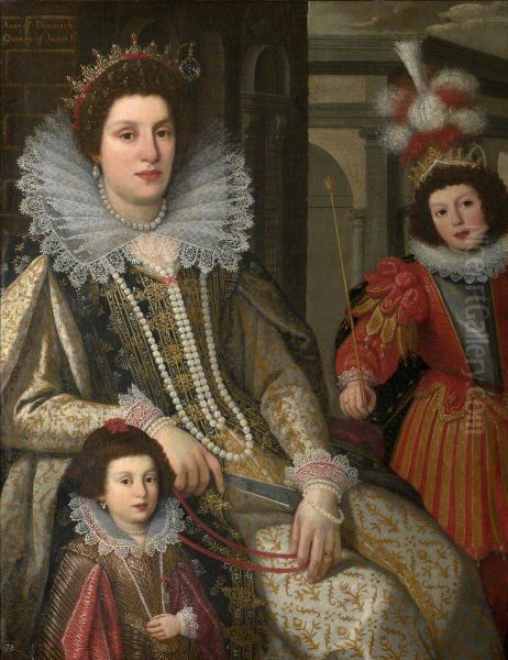 Maria Maddalena, Grand-Duchess of Tuscany (1589-1631), with her Eldest Son Grand-Duke Ferdinand II (1610-1670), and Youngest Daughter Anna de' Medici, later Archduchess of the Tyrol (1616-1676) - view 1
