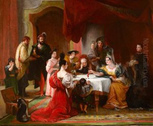 Gulliver presented to the Queen of Brobdignag (from Jonathan Swift's 'Gulliver's Travels')