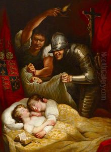 The Murder of the Princes in the Tower, King Edward V (1470-1483?) and his Brother Prince Richard Duke of York (1473-1483?) (from William Shakespeare's 'Richard III', Act IV scene iii)