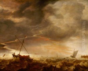 Storm at Sea by Simon De Vlieger