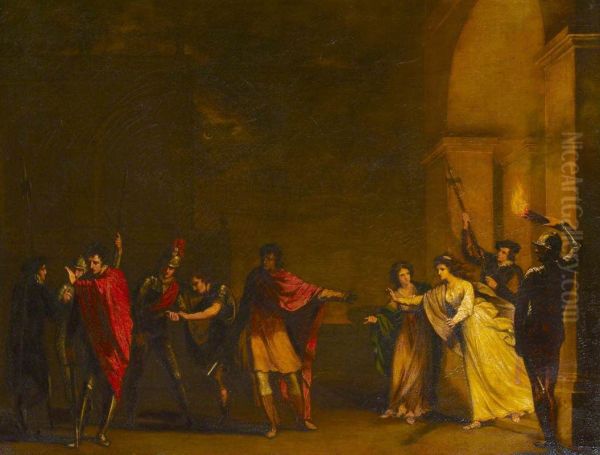 A Council Chamber (The Night Brawl with Cassio and Rodrigo/disturbing of Othello and Desdemona from William Shakespeare's 'Othello', Act II, sc. iii) - view 1