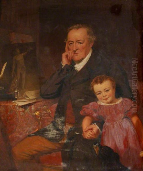 George O'Brien, 3rd Earl of Egremont (1751-1837) and his Granddaughter  the Hon. Caroline Sophia Wyndham, later Mrs Kingscote (1829-1852) - view 1