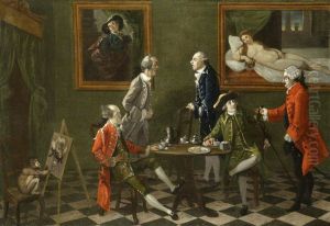 including Captain Walcot, Mr Apthorp and Thomas Patch (1725-1782) by Thomas Patch