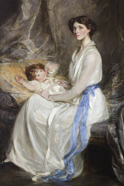 Lady Winifred Paget, Viscountess Ingestre (1881-1965) and her Infant Son, later 21st Earl of Shrewsbury (1914 - 1980) - view 1