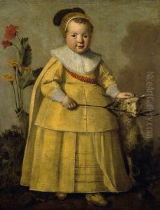 A One-year-old Boy with a Sheep