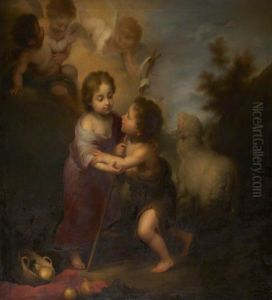 The Infant Christ and Saint John (after Murillo) by Agustin Esteve