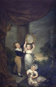 Thomas William Anson (1795-1854), Later 1st Earl of Lichfield, Anne Margaret Anson (1796-1882), Later Countess of Rosebery, and George Anson (1797-1857), Later Major General and Commander in Chief of India, as Children by Anne Margaret Coke