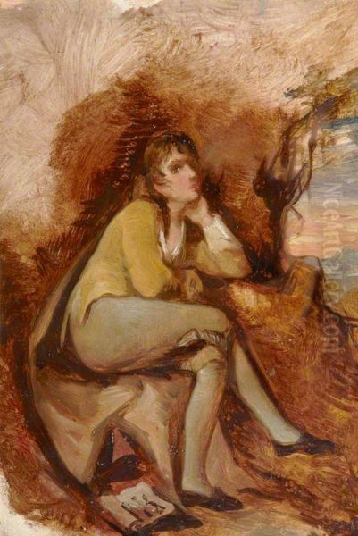 Called Mrs Siddons as 'Rosalind' (after Master Thomas Haden as 'Edwin' from Dr Beattie's 'Minstrel' by Wright of Derby) - view 1