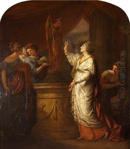 Penelope sacrificing to Minerva for the Safe Return of  her Son, Telemachus by Angelica Kauffmann