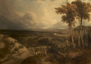 A View near Devizes, with Stoke Park, Erlestoke or Earl Stoke Park in the Middle Distance by Clarkson Frederick Stanfield