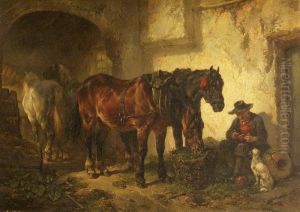 The Mid-day Rest by Wouterus Verschuur