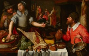 Kitchen Interior with Christ in the House of Mary and Martha by Cornelis Engelsz.