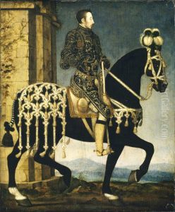 King Henri II, King of France (1519-1559) on Horseback by Francois Clouet