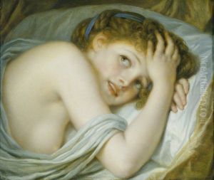 A Girl lying in Bed by Jean-Baptiste Greuze