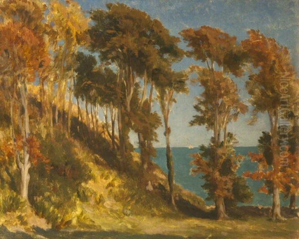 A Wooded Hill with the Sea beyond - view 1