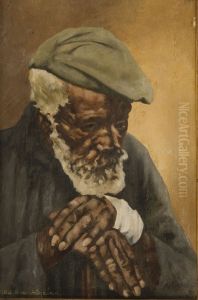Negro Maos Cruzados Sobre Bengala by Adrien Henri Vital van Emelen