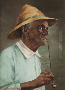 Negro com Chapeu e Cachimbo by Adrien Henri Vital van Emelen