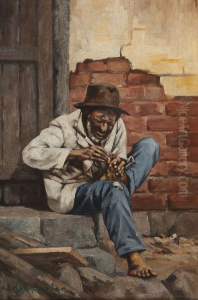 Negro Mexendo no Pe com Faca - view 1