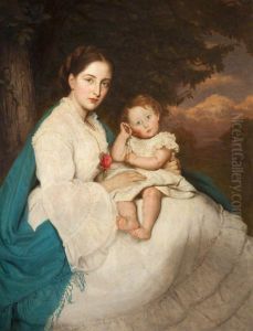 Caroline Philips, Lady Trevelyan (1849-1928) with her Son Charles, later Sir Charles Philips Trevelyan, 3rd Bt (1870-1958) by James Archer