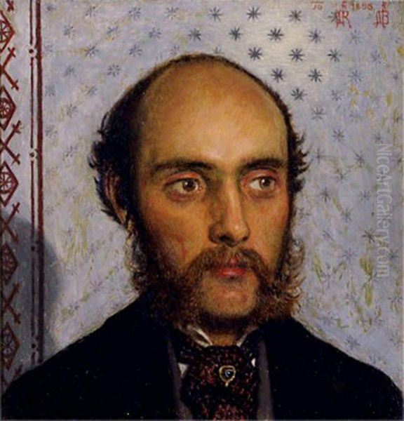 William Michael Rossetti (1829-1919) by Lamplight - view 1
