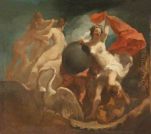 Venus descending from her Swan-drawn Chariot