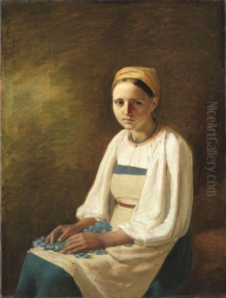 Peasant Girl with Cornflowers - view 1